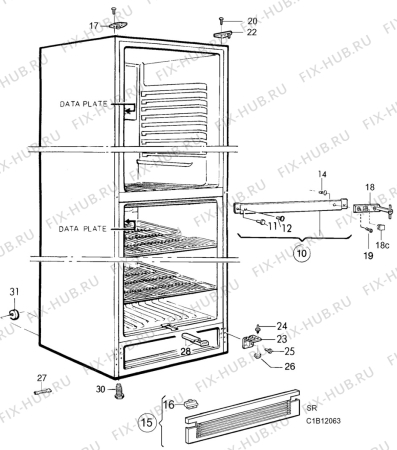 Взрыв-схема холодильника Arthurmartinelux AR8596BE - Схема узла C10 Cabinet